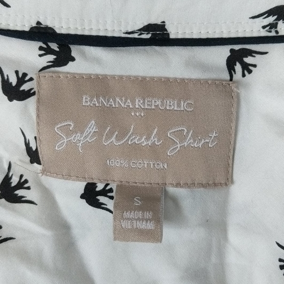 Banana Republic soft wash cotton, bird print, sm - Picture 5 of 6